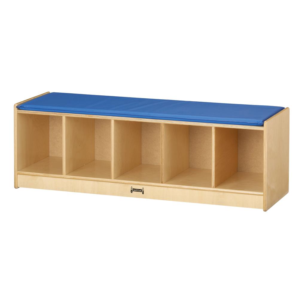 5 Section Bench Locker - Blue Cushion. Picture 1