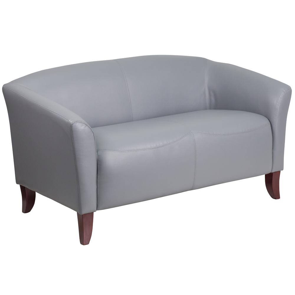 HERCULES Imperial Series Gray LeatherSoft Loveseat. Picture 1