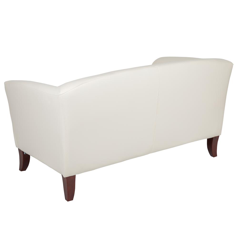 Ivory LeatherSoft Loveseat. Picture 2