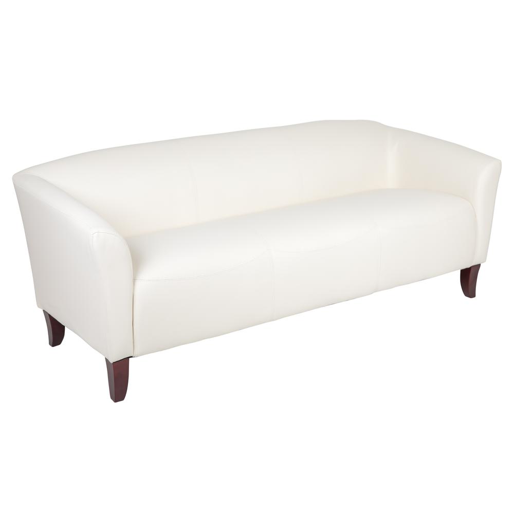 Ivory LeatherSoft Sofa. Picture 1
