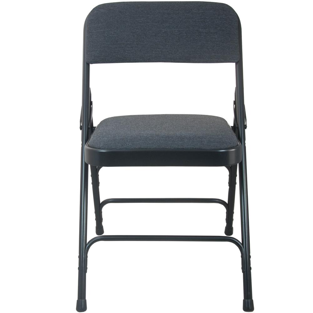 Advantage Black Padded Metal Folding Chair - Black 1-in Fabric Seat. Picture 5