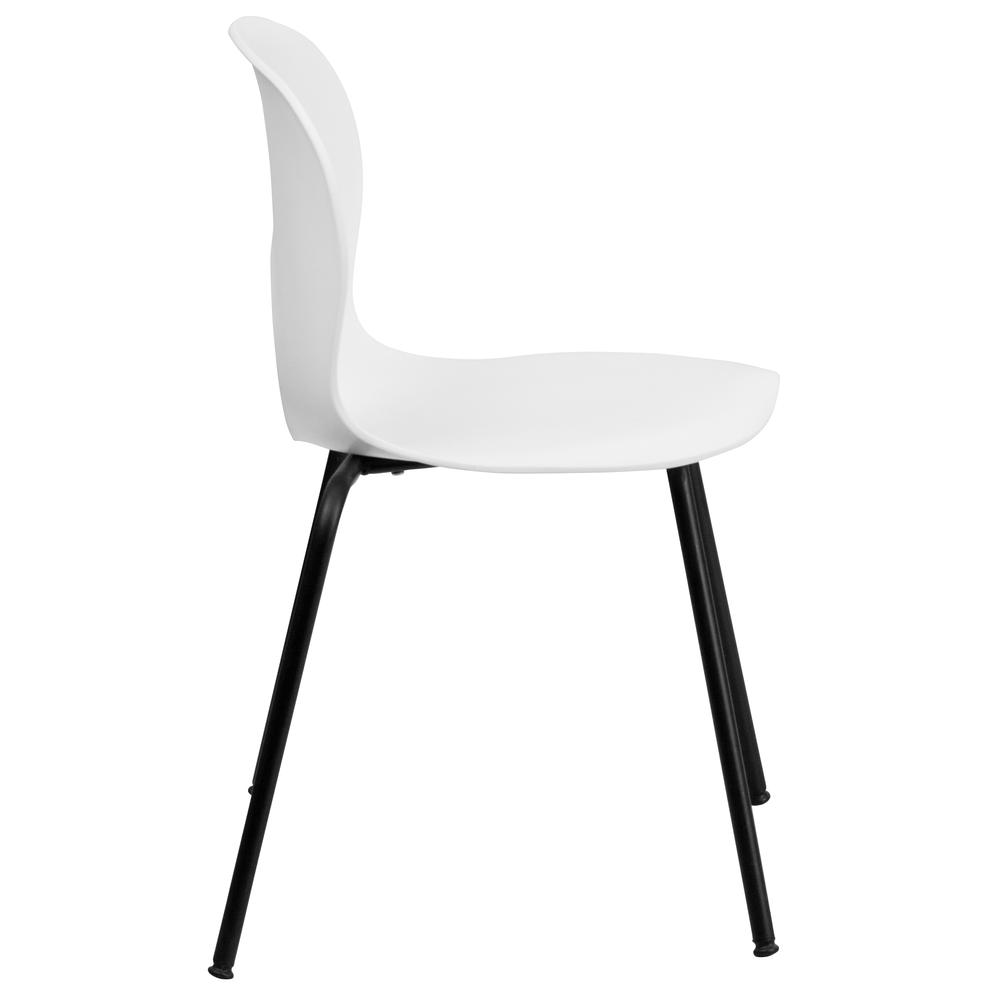 770 lb. Capacity Designer White Plastic Stack Chair with Black Frame. Picture 7