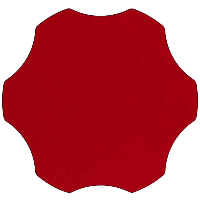 Mobile 60'' Flower Red Thermal Laminate Activity Table - Standard Height Adjustable Legs. Picture 2