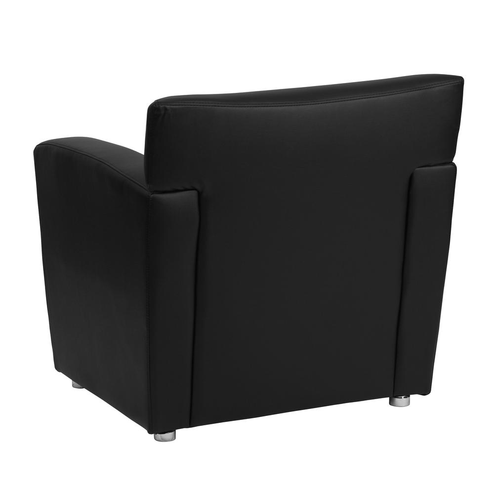 Black LeatherSoft Chair with Extended Panel Arms. Picture 3
