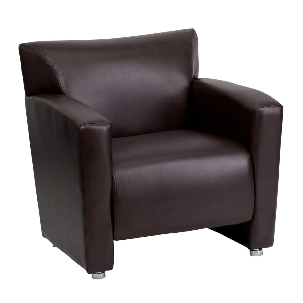 Brown LeatherSoft Chair. Picture 1