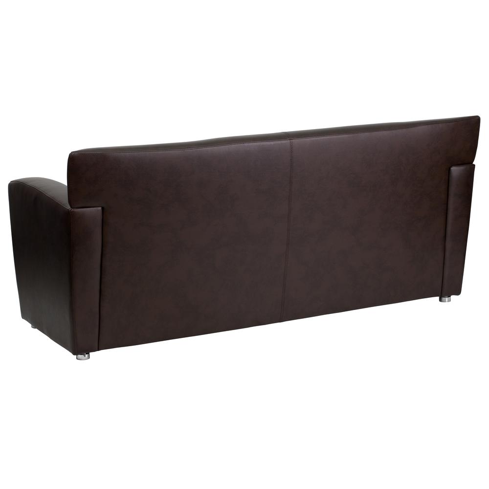 Brown LeatherSoft Sofa with Extended Panel Arms. Picture 2