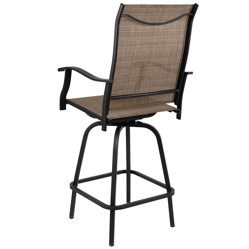 30" All-Weather Patio Swivel Outdoor Stools, Brown, Set of 2. The main picture.