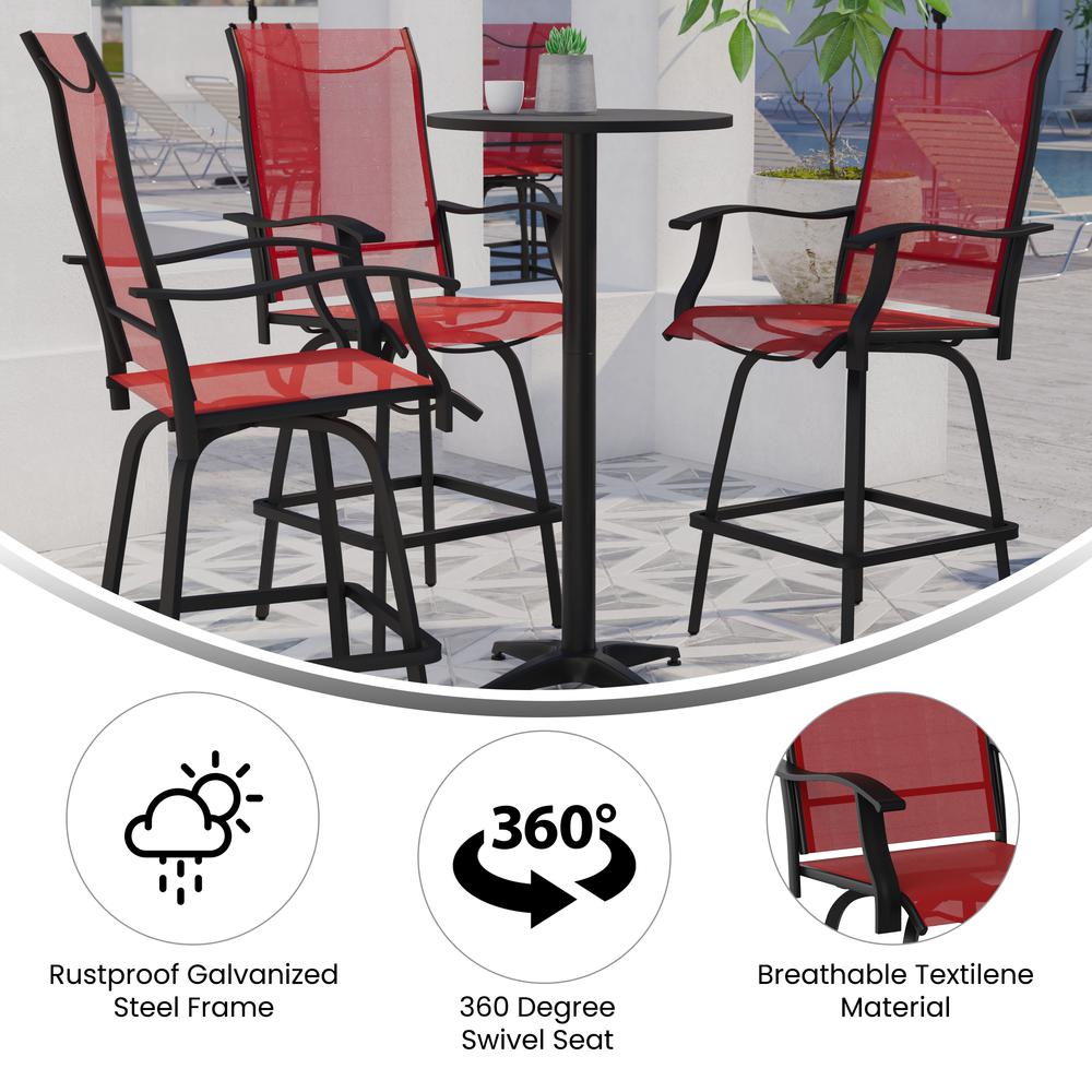 Set of 2 Outdoor Stools - 360 Degree Swivel Bar Stools. Picture 8
