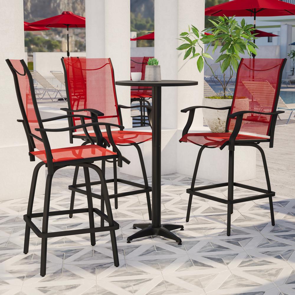 Set of 2 Outdoor Stools - 360 Degree Swivel Bar Stools. Picture 4