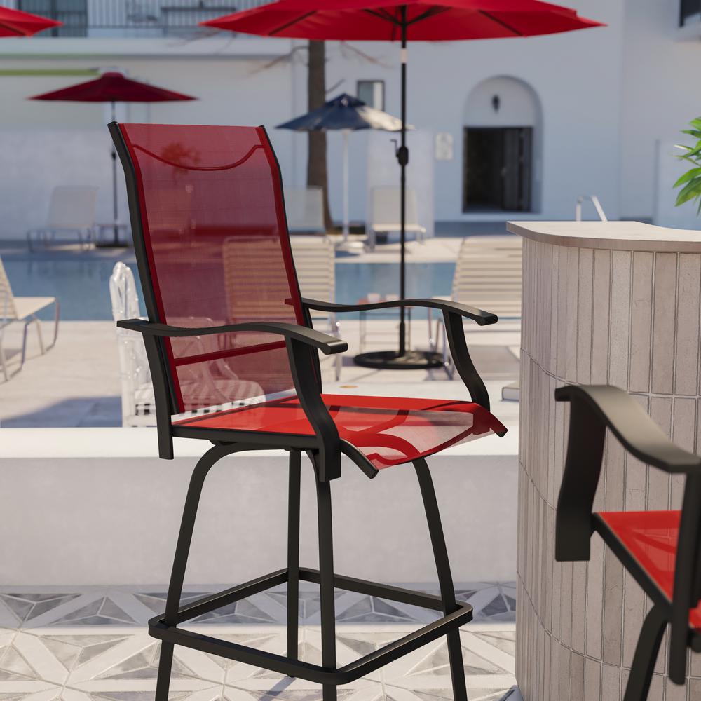 Set of 2 Outdoor Stools - 360 Degree Swivel Bar Stools. Picture 5