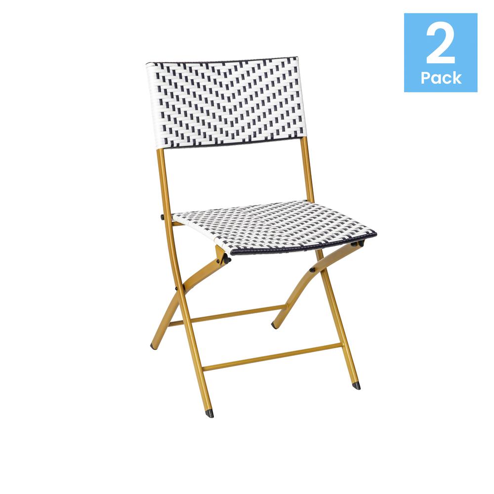 Set of 2 Modern Folding French Bistro Chairs. Picture 2