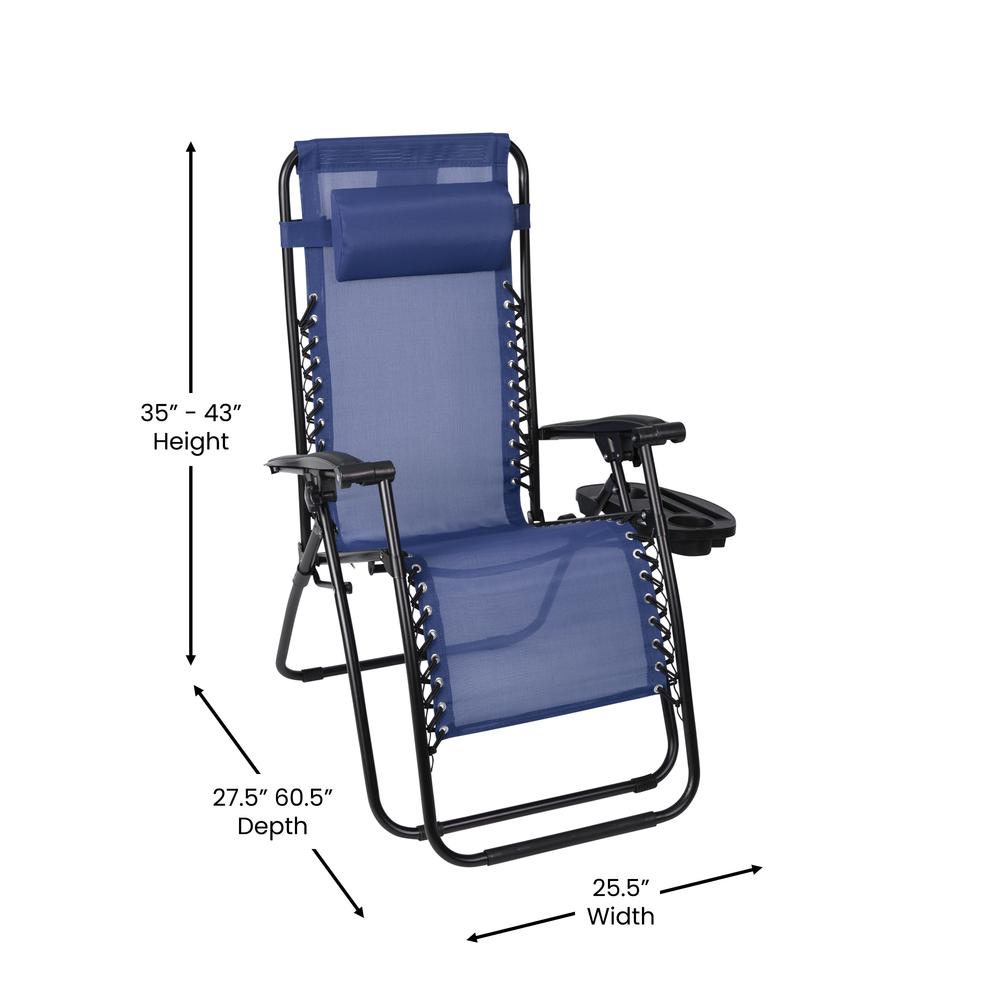 Set of 2 Portable Folding Zero Gravity Lounge Chairs. Picture 9
