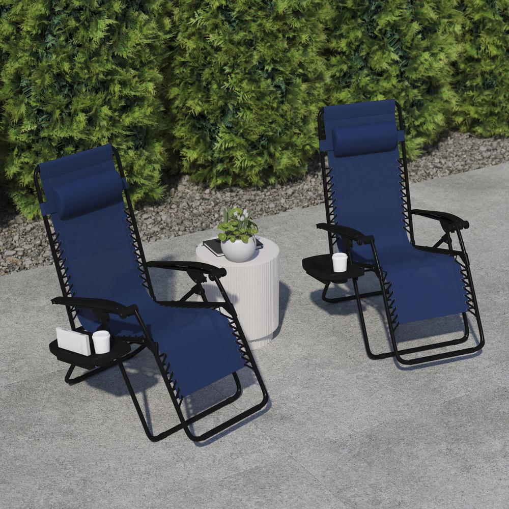 Set of 2 Portable Folding Zero Gravity Lounge Chairs. Picture 1