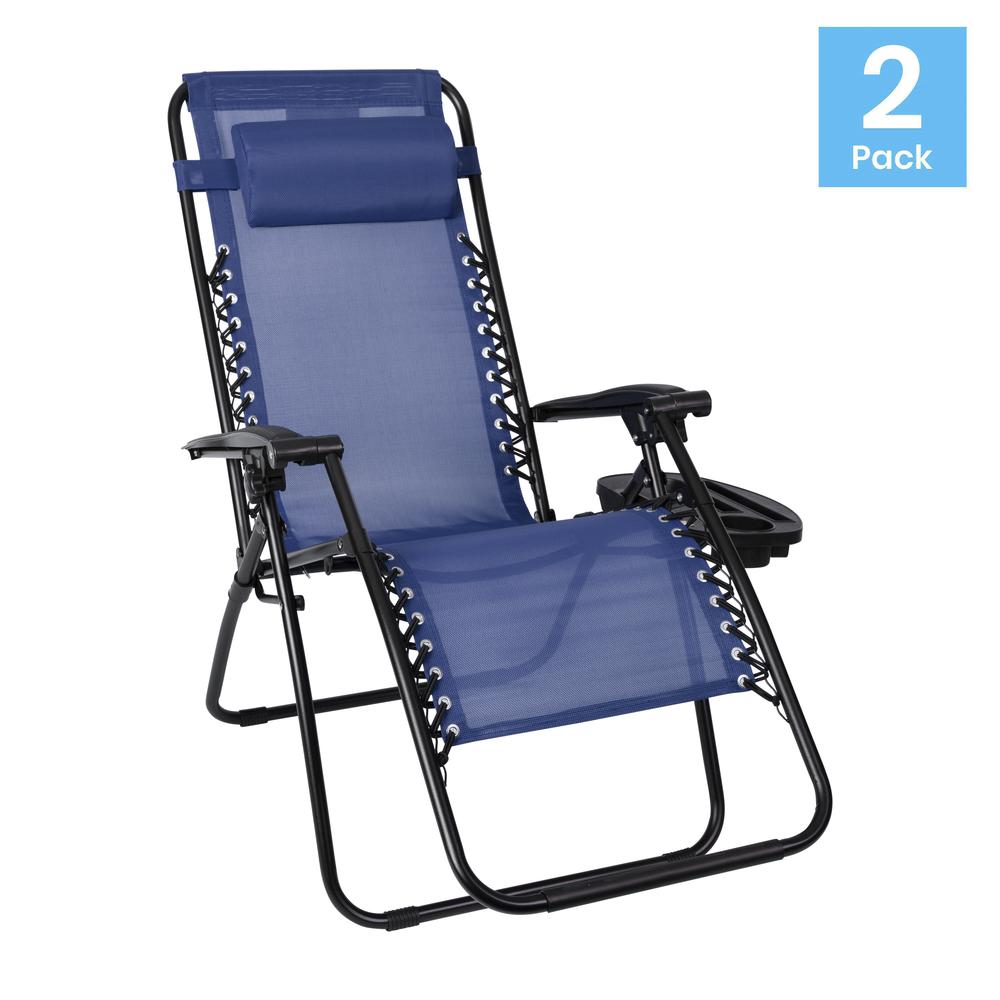 Set of 2 Portable Folding Zero Gravity Lounge Chairs. Picture 5