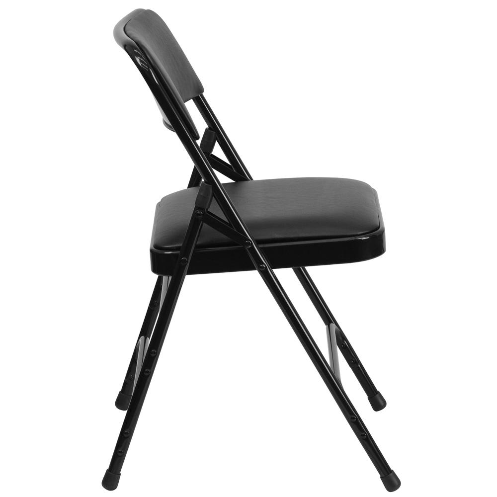 Metal Folding Chairs with Padded Seats | Set of 2 Black Metal Folding Chairs. Picture 4
