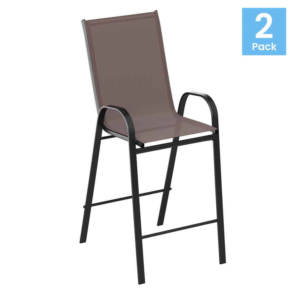 Set of 2 Sling Patio Stools for Commercial and Residential Use. Picture 2