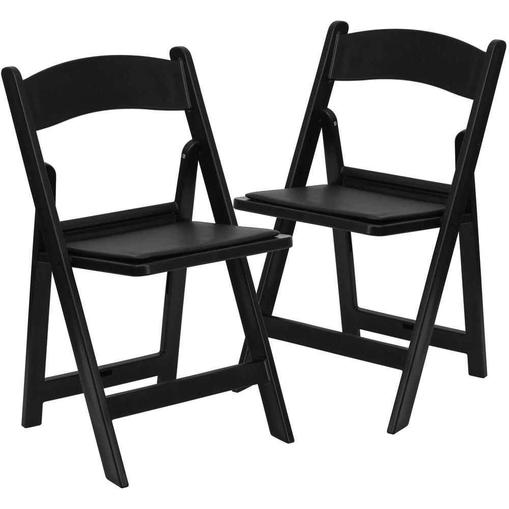 Folding Chair - Black Resin – 1000LB Weight Capacity - Event Chair. Picture 1