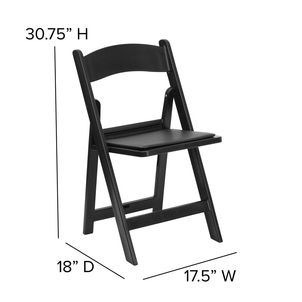 Folding Chair - Black Resin – 1000LB Weight Capacity - Event Chair. Picture 2