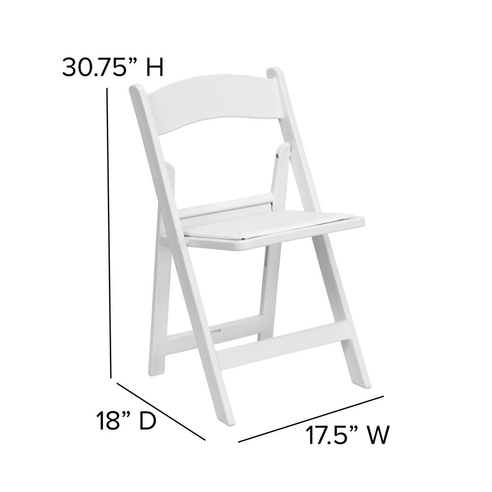 Folding Chair - White Resin – 1000LB Weight Capacity - Event Chair. Picture 2
