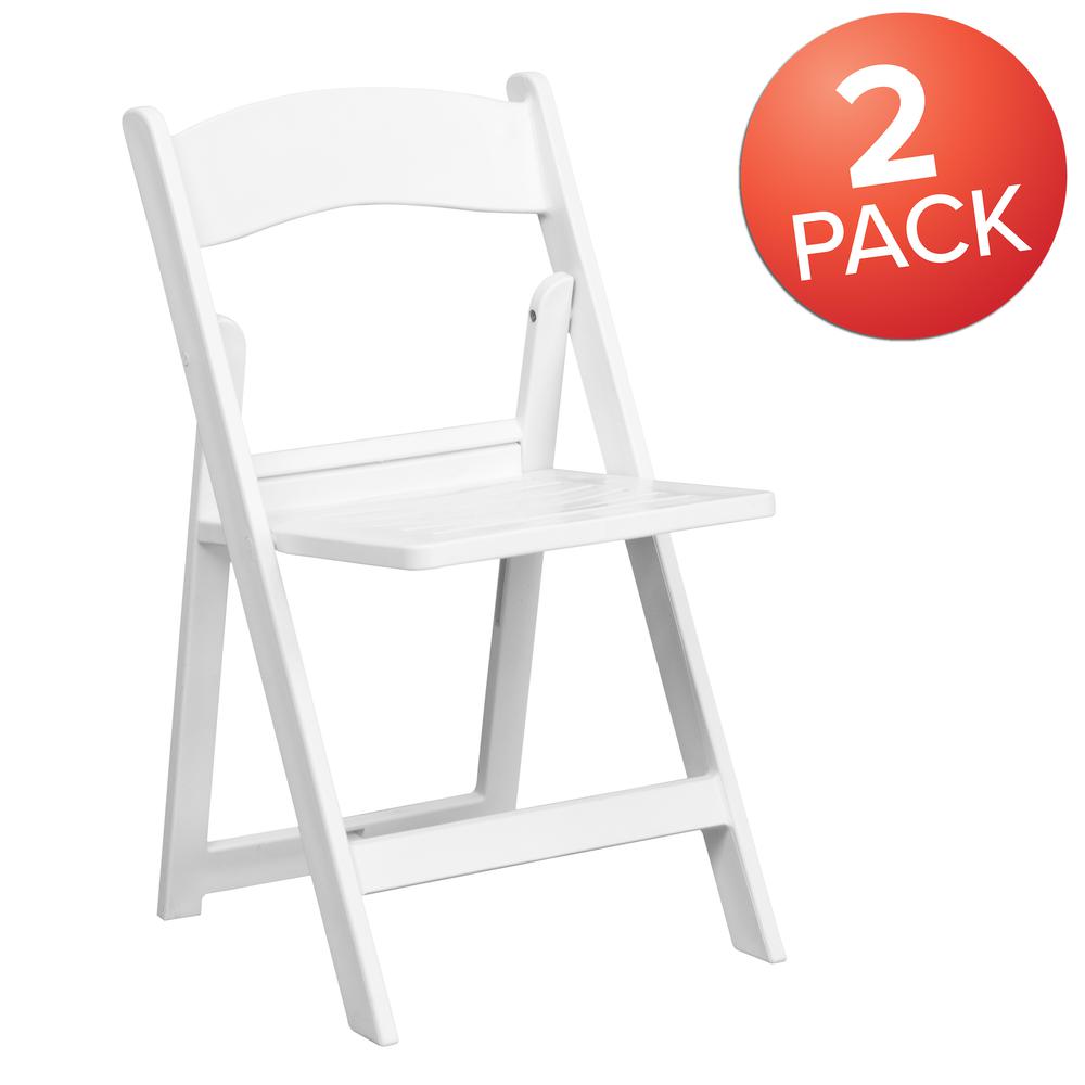 1000 lb. Capacity White Resin Folding Chair with Slatted Seat. Picture 9