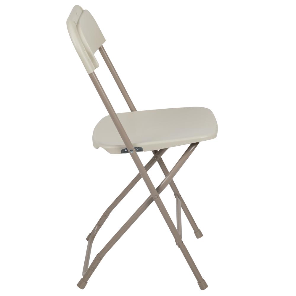 Folding Chair -  - Beige Plastic - 650LB Weight Capacity. Picture 4