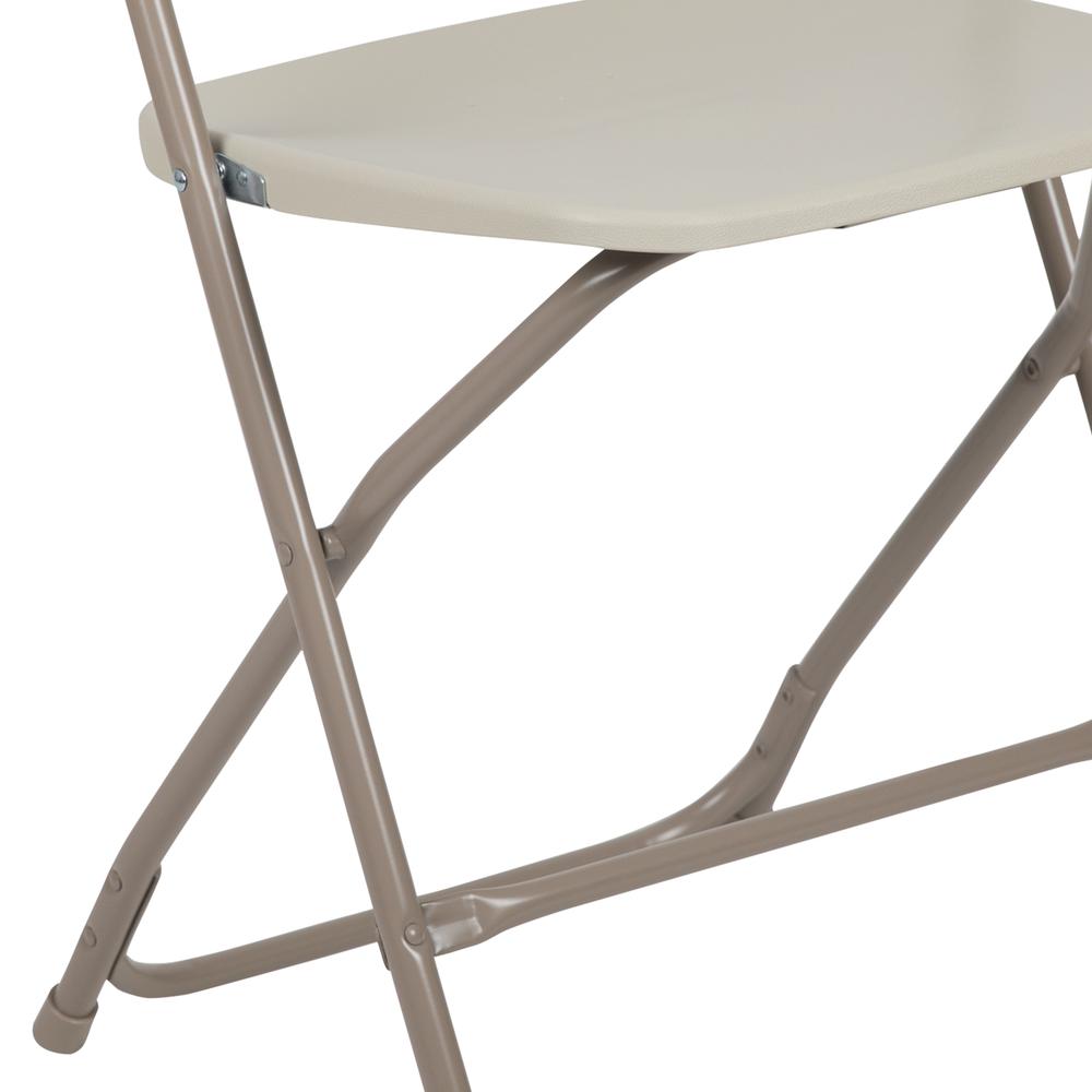 Folding Chair -  - Beige Plastic - 650LB Weight Capacity. Picture 8