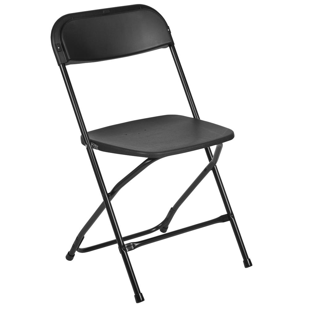 Folding Chair -  - Black Plastic - 650LB Weight Capacity. Picture 3