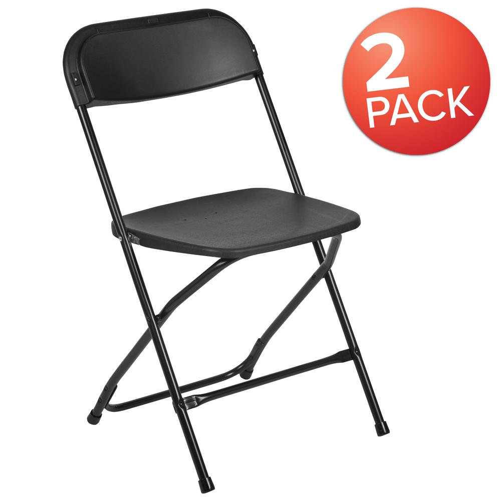 Folding Chair -  - Black Plastic - 650LB Weight Capacity. Picture 13