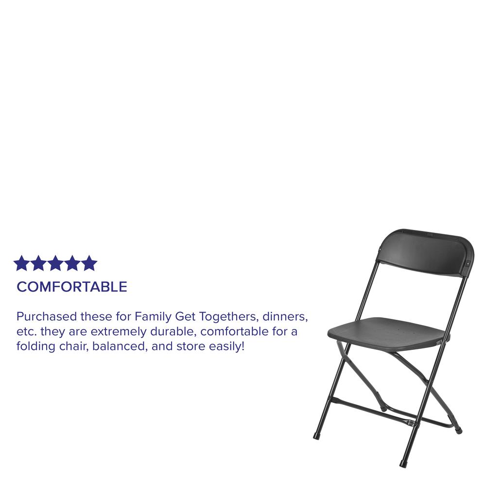 Folding Chair -  - Black Plastic - 650LB Weight Capacity. Picture 14