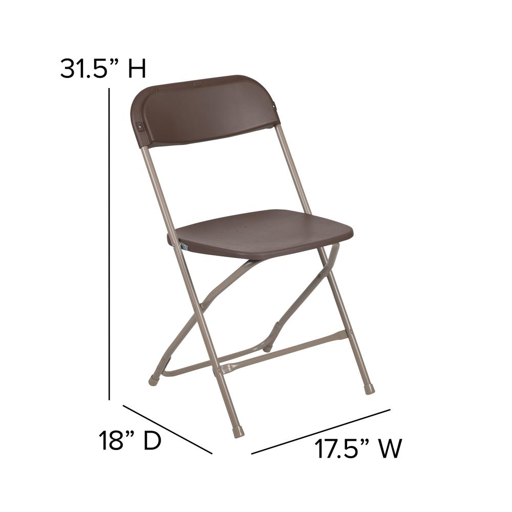Folding Chair -  - Brown Plastic - 650LB Weight Capacity. Picture 2