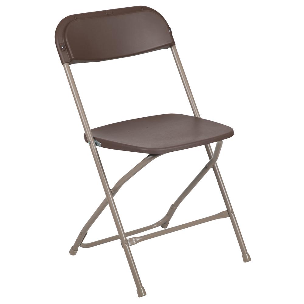 Folding Chair -  - Brown Plastic - 650LB Weight Capacity. Picture 3