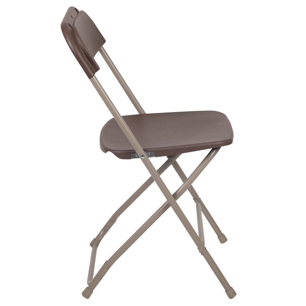 Folding Chair -  - Brown Plastic - 650LB Weight Capacity. Picture 4