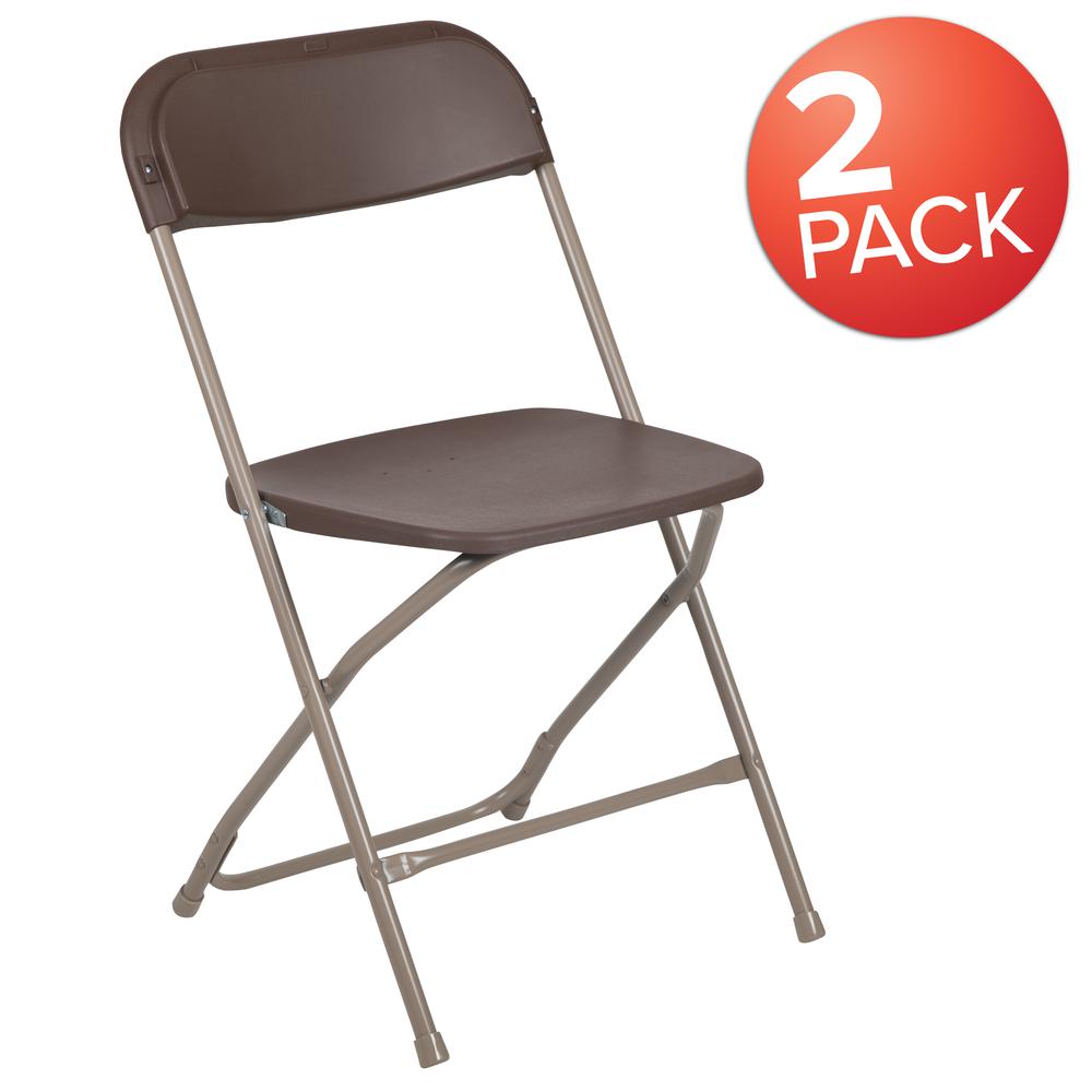 Folding Chair -  - Brown Plastic - 650LB Weight Capacity. Picture 13