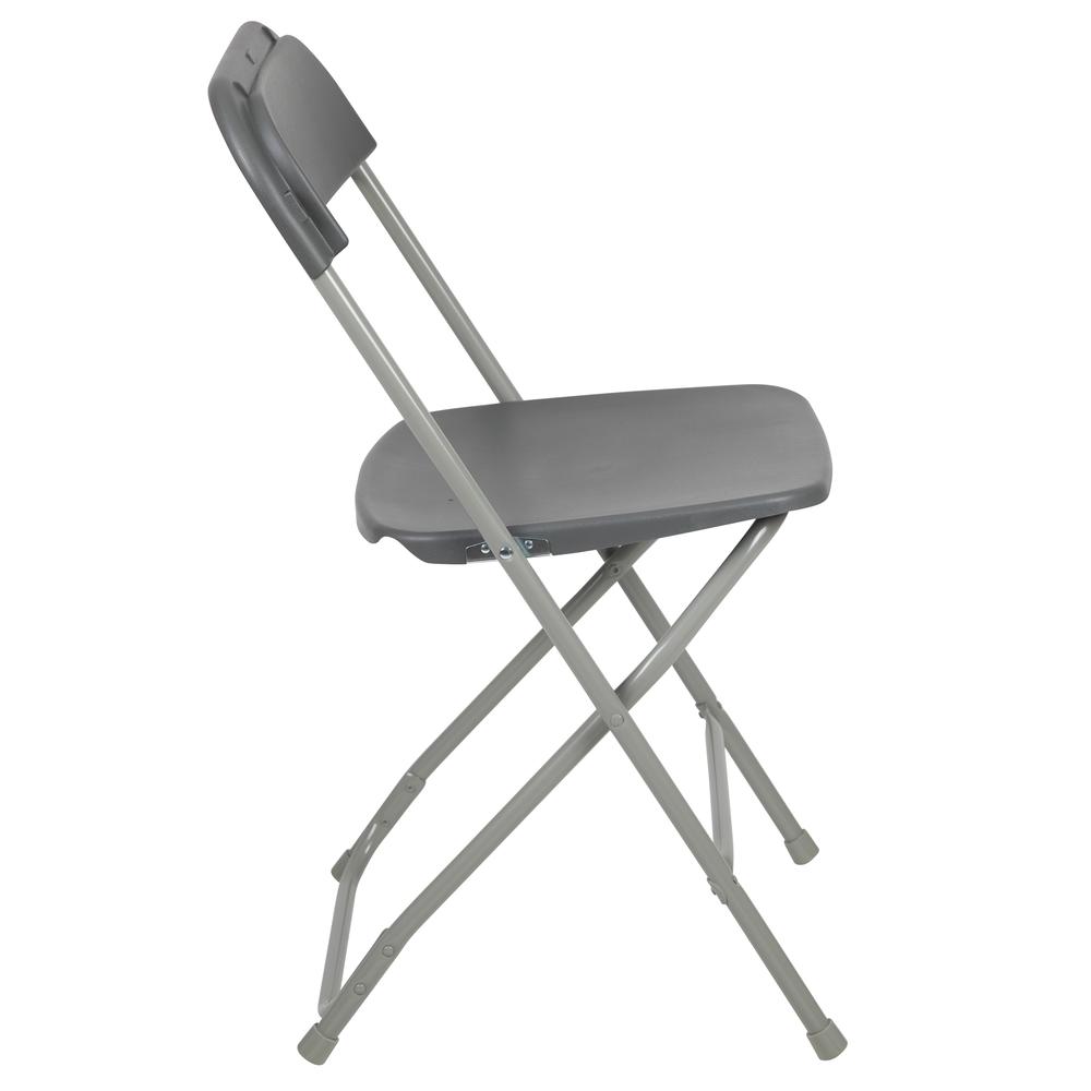 Folding Chair -  - Grey Plastic - 650LB Weight Capacity. Picture 4