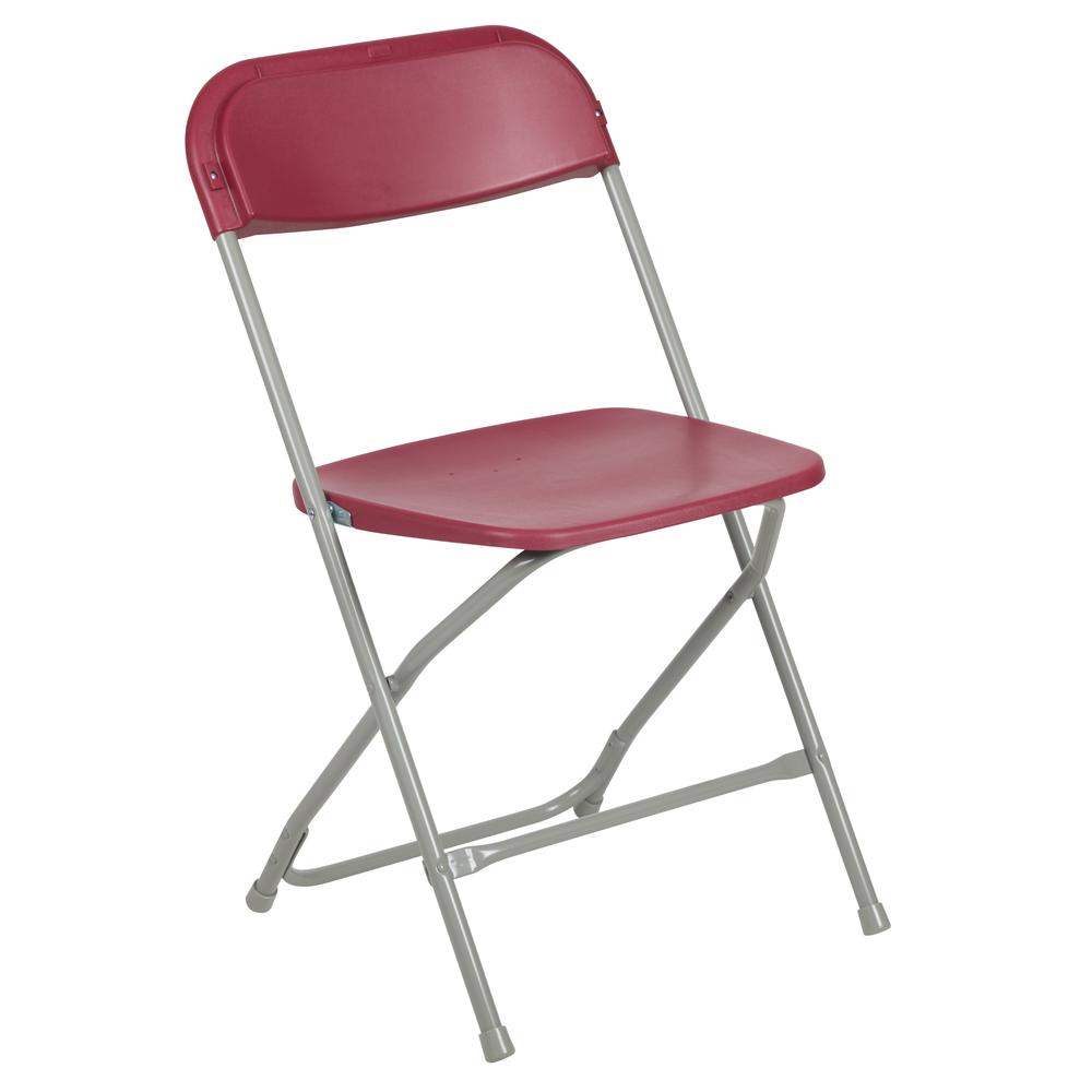 Folding Chair -  - Red Plastic - 650LB Weight Capacity. Picture 3