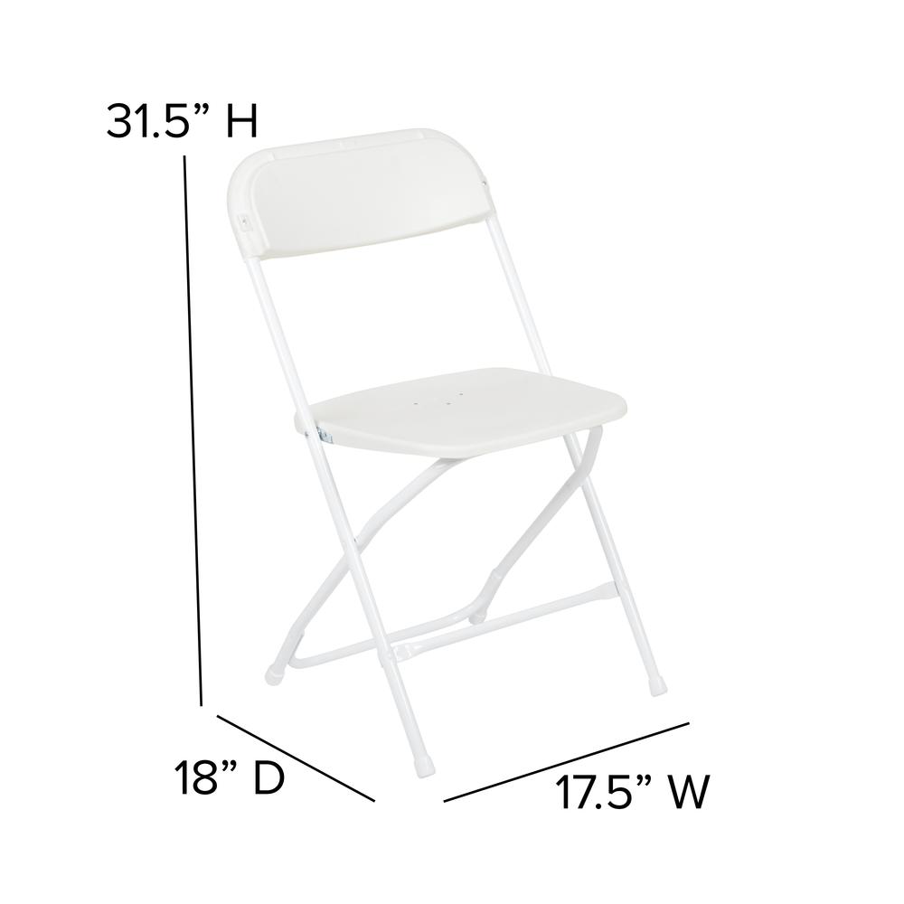 Plastic Folding Chair White - 2 Pack 650LB Weight Capacity. Picture 2