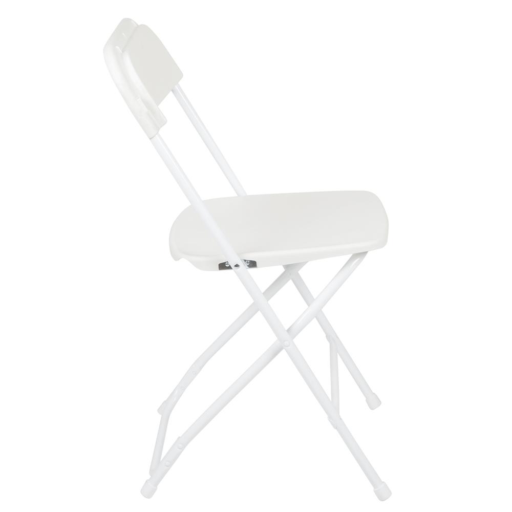 Plastic Folding Chair White - 2 Pack 650LB Weight Capacity. Picture 4