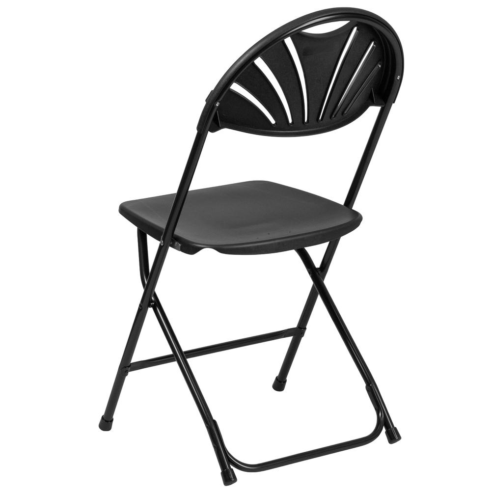 650 lb. Capacity Black Plastic Fan Back Folding Chair. Picture 5