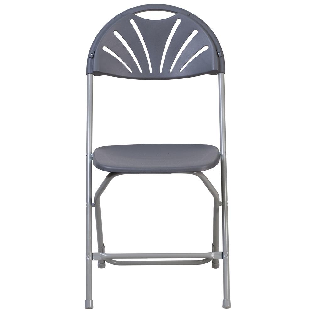 650 lb. Capacity Charcoal Plastic Fan Back Folding Chair. Picture 6