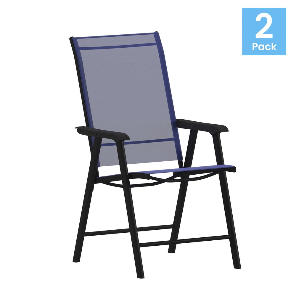 Set of 2 Modern Patio Folding Chairs. Picture 2