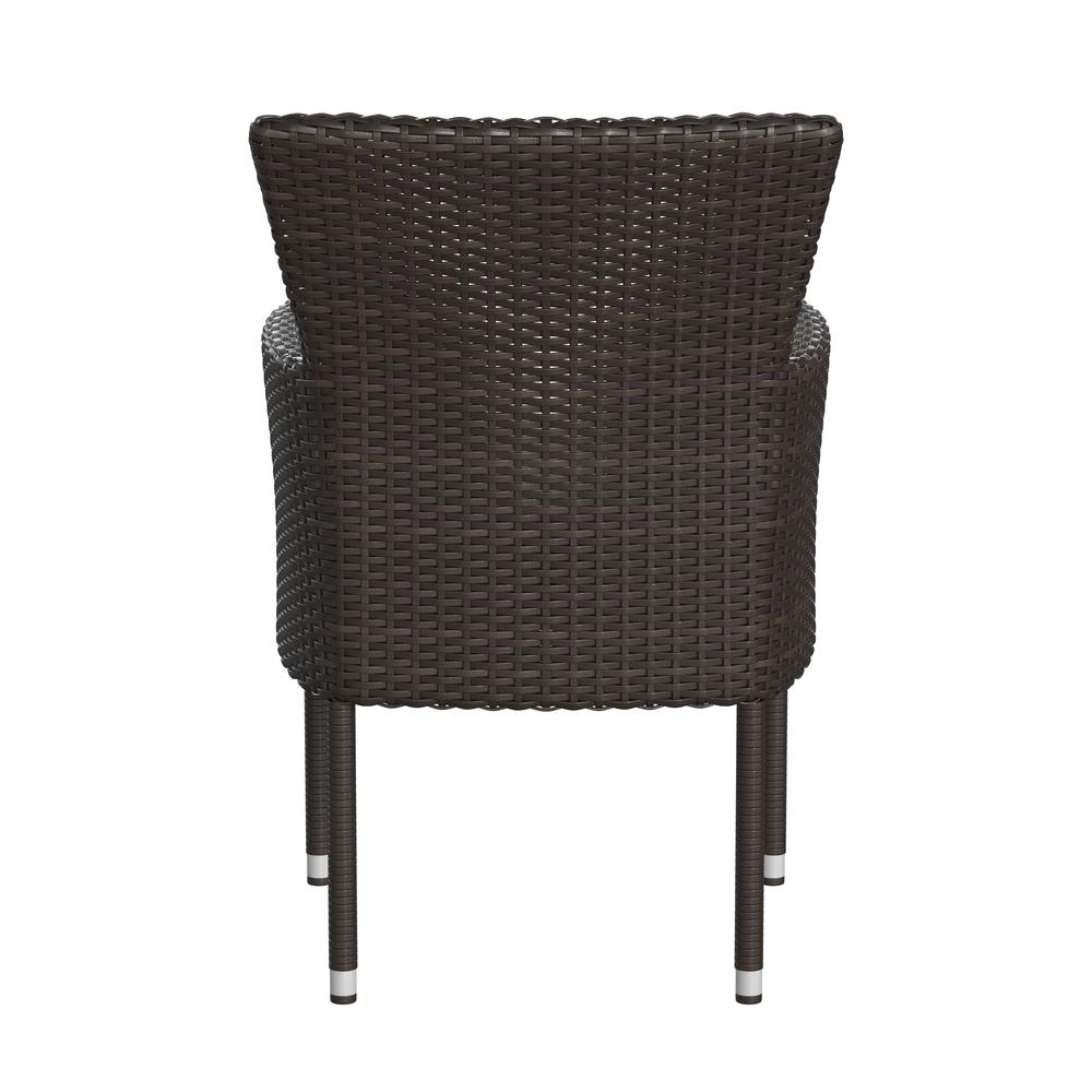 Modern Indoor/Outdoor Wicker Patio Chairs with Cushions - Set of 2. Picture 1