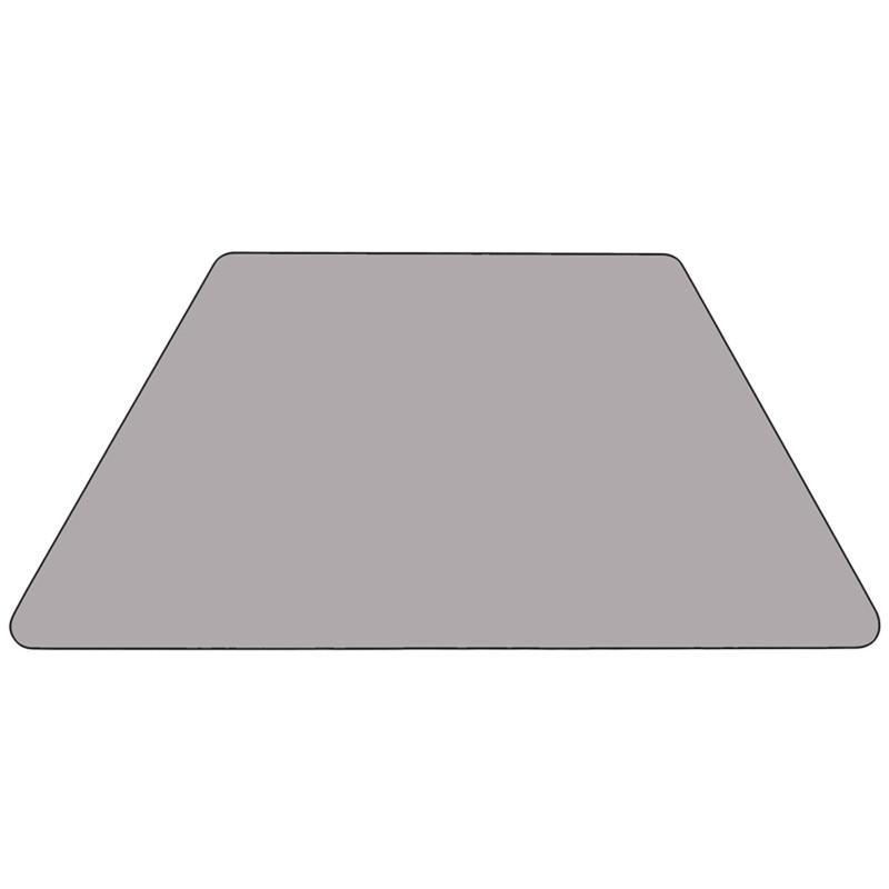 Mobile 29''W x 57''L Trapezoid Grey Thermal Activity Table - Height Short Legs. Picture 2