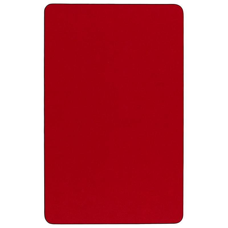 30''W x 48''L Rectangular Red Thermal Laminate Activity Table - Standard Height Adjustable Legs. Picture 2
