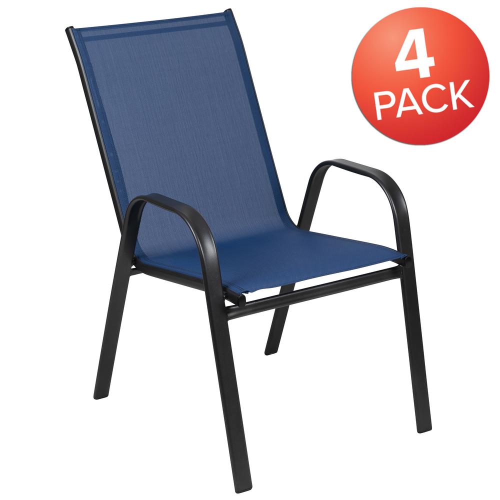 Set of 4 Sling Patio Chairs for Restaurant and Residential Outdoor Spaces. Picture 5