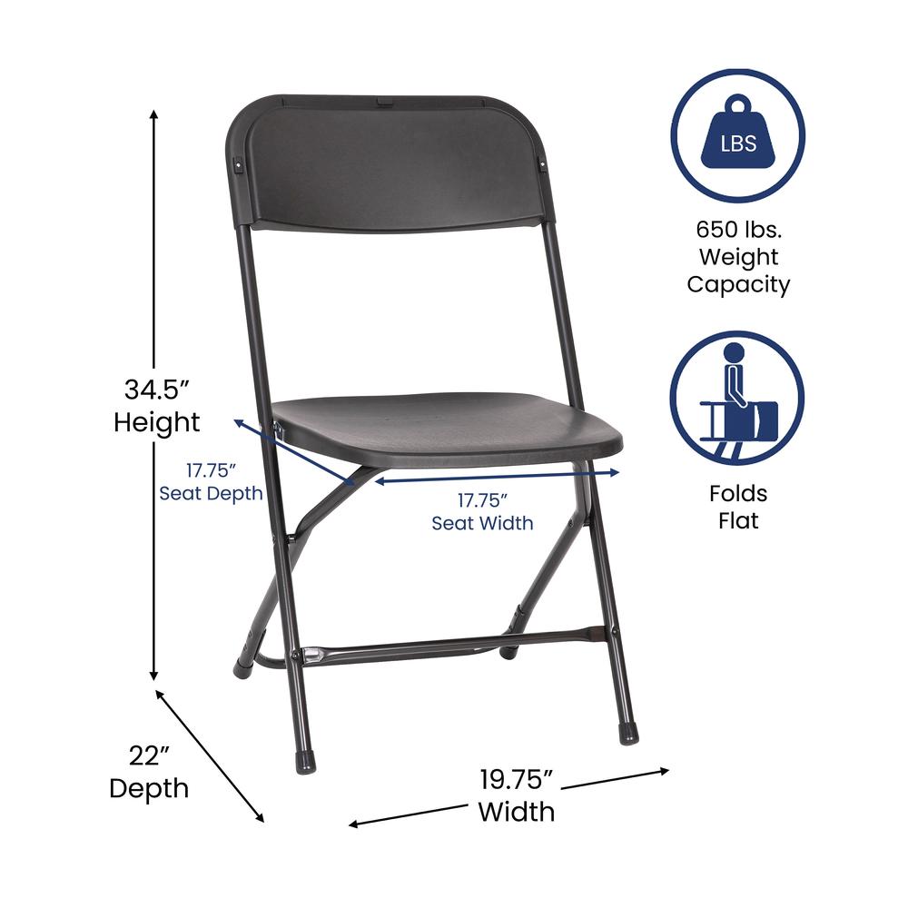 Multi-Use Versatile Commercial Big and Tall Folding Plastic Chairs - Set of 4. Picture 4