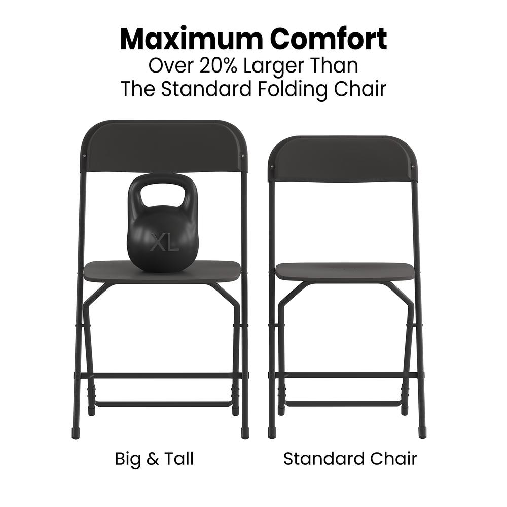 Multi-Use Versatile Commercial Big and Tall Folding Plastic Chairs - Set of 4. Picture 8
