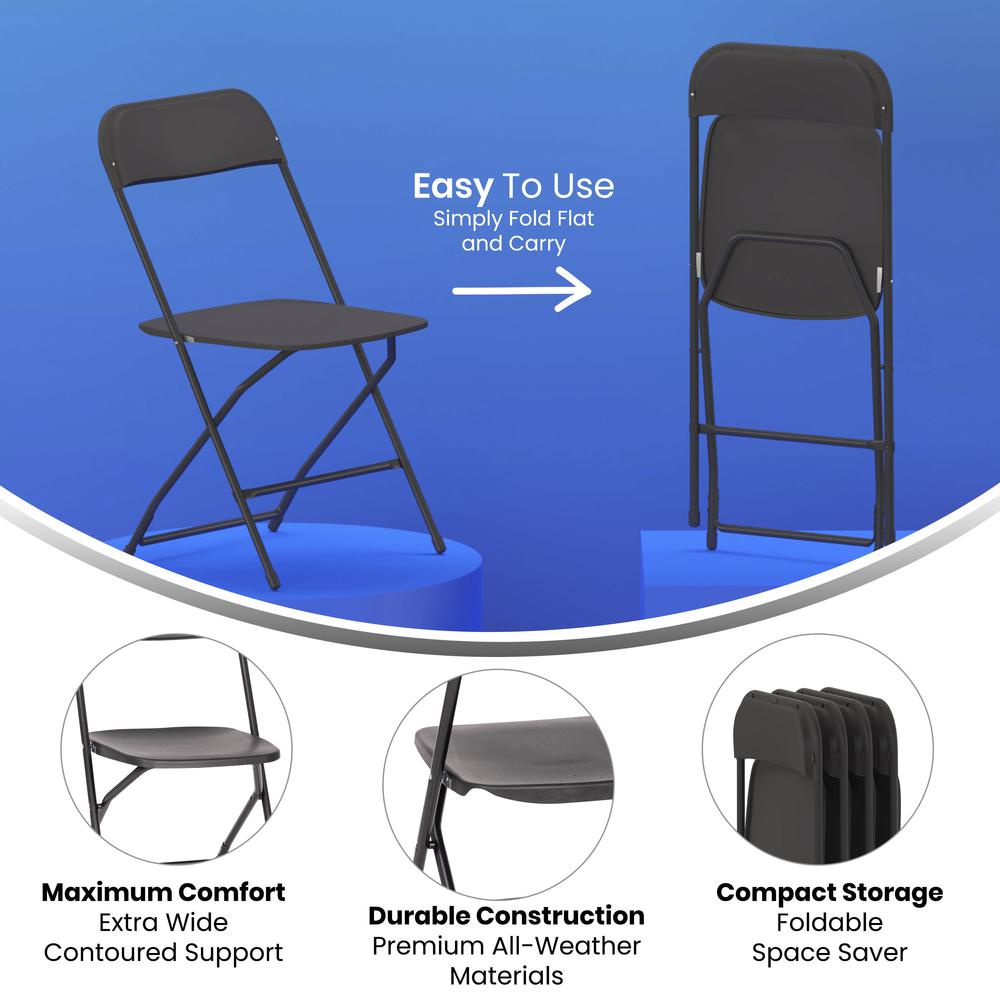Multi-Use Versatile Commercial Big and Tall Folding Plastic Chairs - Set of 4. Picture 3