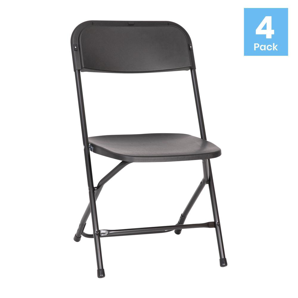 Multi-Use Versatile Commercial Big and Tall Folding Plastic Chairs - Set of 4. Picture 1