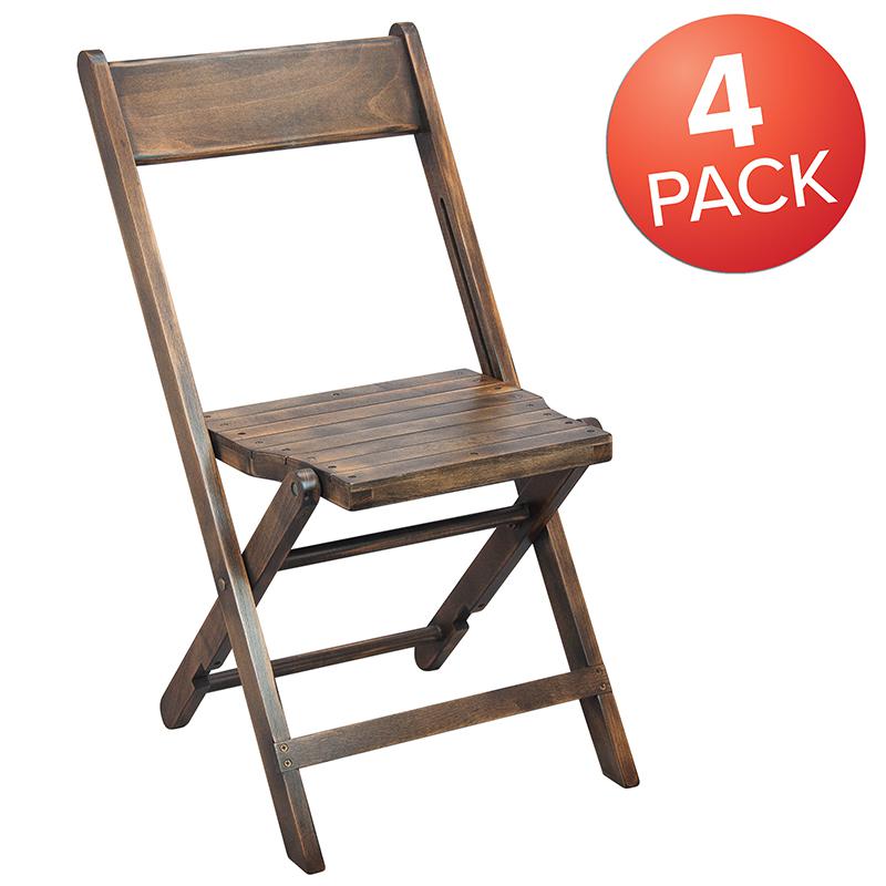Wooden Folding Chair with Slatted Seat and Beechwood Frame, Antique Black. Picture 2