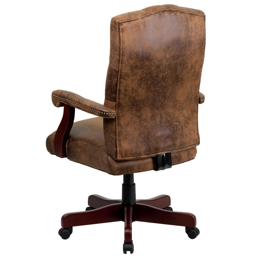 Bomber Brown Classic Executive Swivel Office Chair with Arms. Picture 4